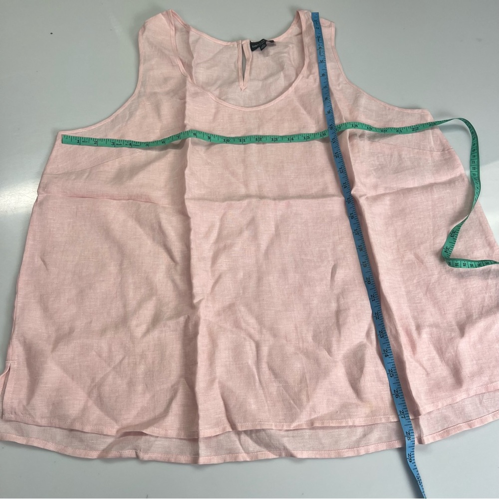 Lord & Taylor women’s pink linen sleeveless shirt 2X L17-30 - Picture 4 of 5
